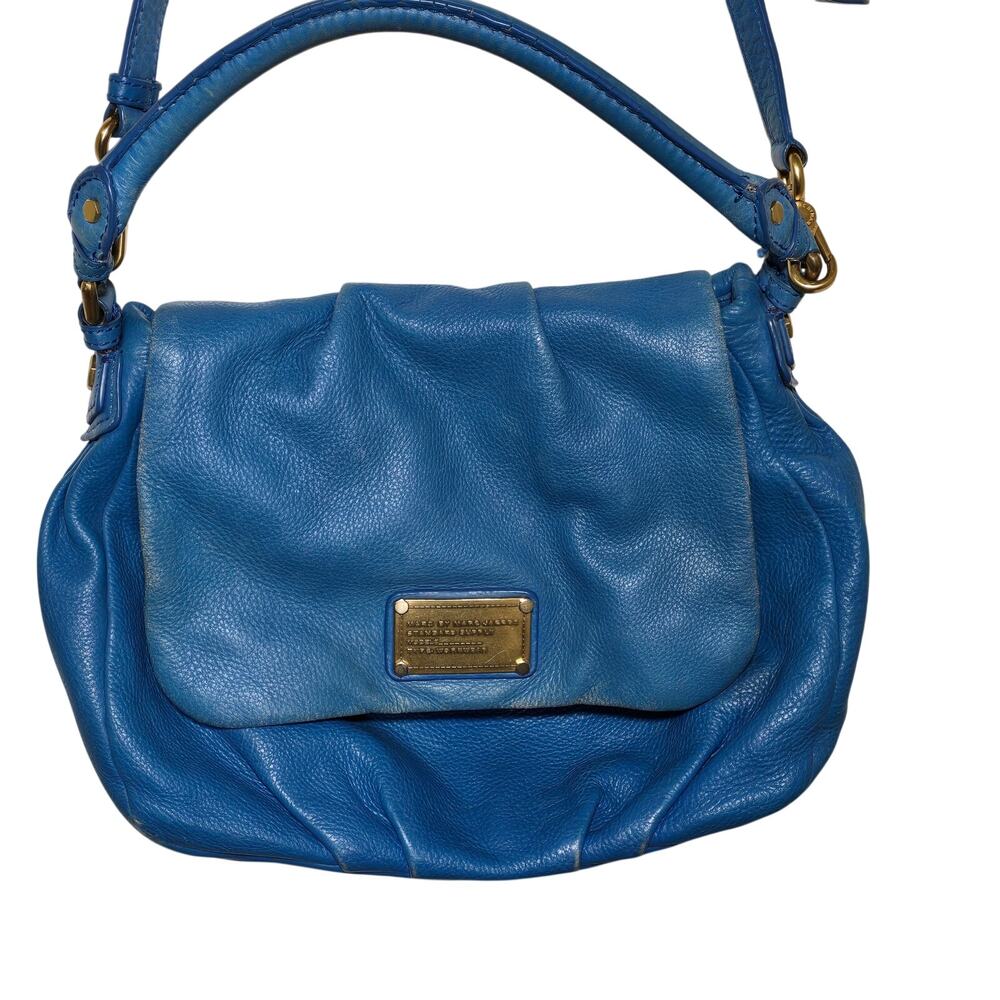 Marc by Marc Jacobs Natasha Blue Crossbody Top Handle Purse Magnetic Close